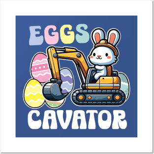 Eggscavator Easter Bunny Posters and Art